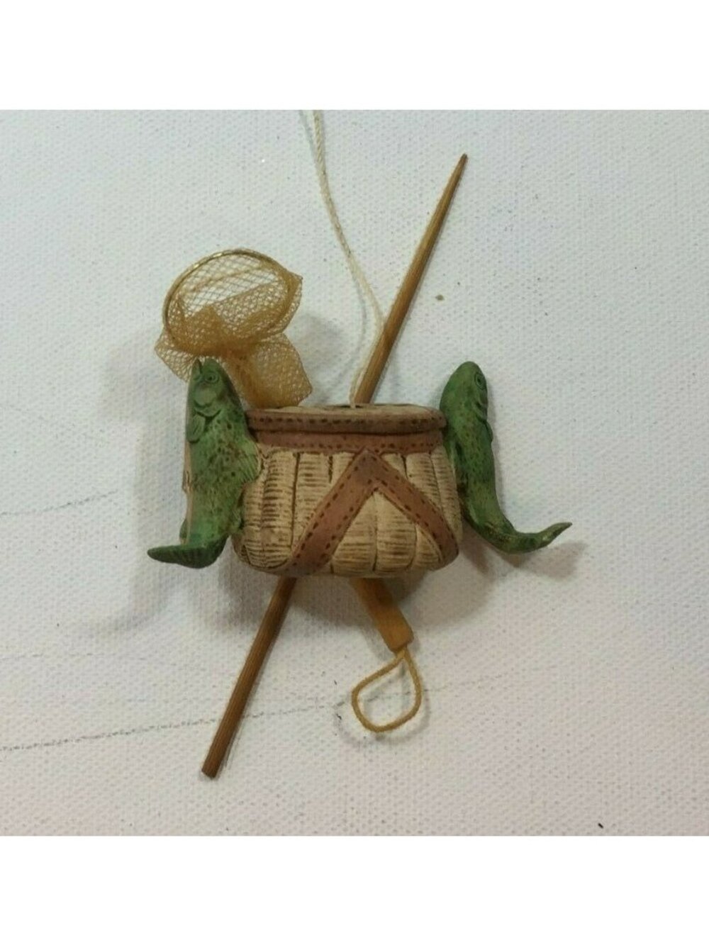 Fishing Net Pole Fish Dad Grandpa Christmas Tree Ornament Happy Holiday Decor